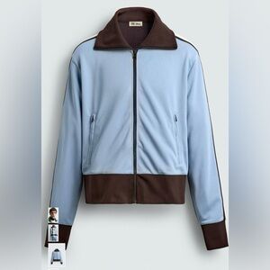 NWT Zara & Disney collab men’s brown and blue bomber zip up jacket small